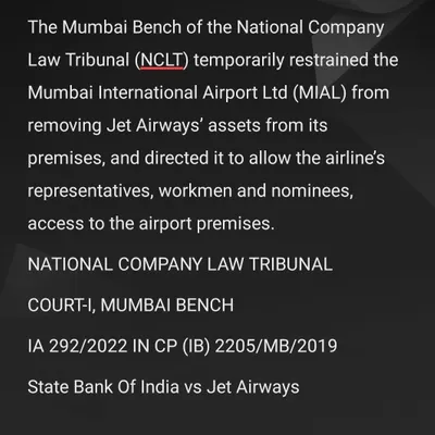 In a significant corporate insolvency matter, we highlight this order from the National Company Law Tribunal. The ruling protected our client's assets by restraining their removal and ensuring continued access to the premises. This demonstrates our capability in navigating complex NCLT proceedings for corporate clients, including major entities like airlines and financial institutions.