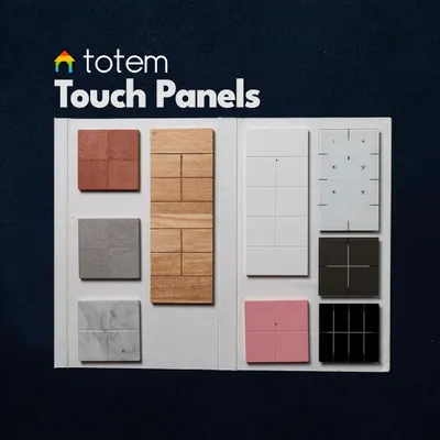 Your home, your style. We offer a wide variety of customizable touch panels in different materials and colors, including wood, marble, and stone, to perfectly match your interior design.
