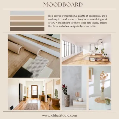 A moodboard is the first step in bringing a design to life. It's a canvas of inspiration, a palette of possibilities, and a roadmap that helps shape ideas and transform an ordinary room into a living work of art.
