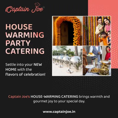 Settle into your new home with the flavors of celebration. This collage shows all the elements of a perfect housewarming party I can provide, from the traditional marigold decor to a beautiful buffet setup and happy guests.