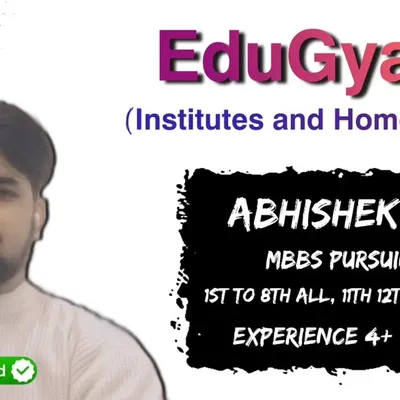 Meet Abhishek Sir, one of our expert tutors for Biology. Currently pursuing his MBBS, he brings over 4 years of teaching experience, helping students from 1st to 12th grade master biology concepts for their school and entrance exams.