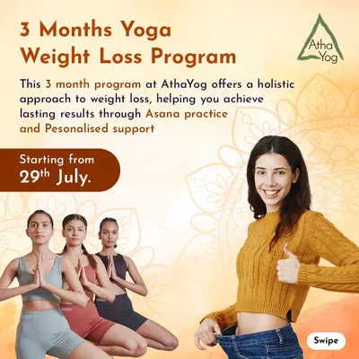 Our 3-month Yoga Weight Loss Program offers a holistic approach to help you achieve lasting results through asana practice and personalized support.
