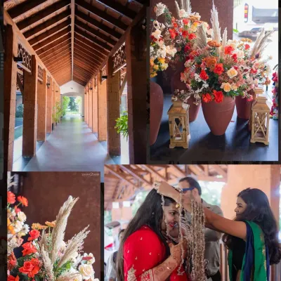 The welcome ceremony for Suraj and Pooja was a rustic dream. We used earthy tones, autumnal flowers in terracotta pots, and traditional elements like the kalire ritual to create a warm, countryside charm for arriving guests.