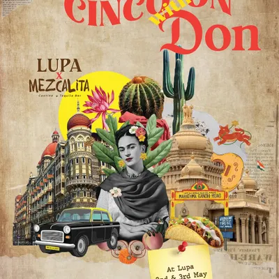 Announcing my pop-up with Mezcalita, Bombay's beloved Cantina. This collage captures the spirit of the event, a collision of Mexican culture and Bengaluru's energy for a Cinco de Mayo fiesta.