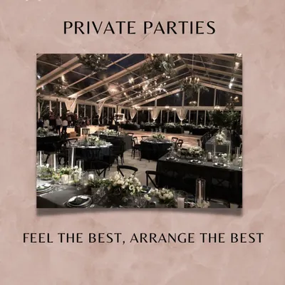 Feel the best, arrange the best. We believe that good food is the key to any great celebration, and we are here to provide the best catering for your private parties.