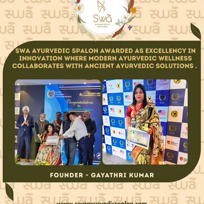 A proud moment for Swa Ayurvedic Spalon, being awarded for excellence in innovation where modern wellness collaborates with ancient Ayurvedic solutions.