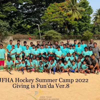 The class of 2022. A group photo from the final day of our 'Giving is Fun'da' Version 8 summer camp. It was incredible to have so many enthusiastic kids back on the field.