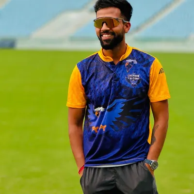 Life is beautiful. A candid moment on the field in my Lucknow Falcons jersey. Being part of a professional team and contributing to their success is an incredible feeling.