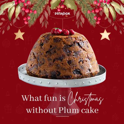 What's Christmas without a rich, moist plum cake? Ours is 100% eggless and packed with soaked fruits and nuts, making it the centerpiece of any holiday table.