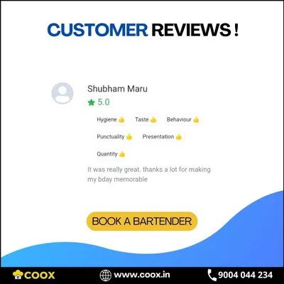 A 5-star review from a happy customer who found our service great for making his birthday memorable. We appreciate the feedback on our hygiene, taste, and behavior.