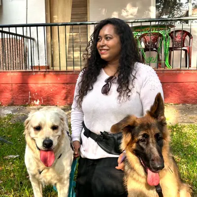 This is my pack, Zoey and Bella. Spending time with them, exploring new places, and simply being together is my biggest goal. They are the reason I am so passionate about helping other families find this same joy.