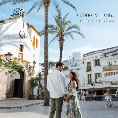 Before the vows in Marbella. We styled Vedika and Toby for a pre-wedding shoot that captured their easygoing chemistry against the charming streets of old town Spain.