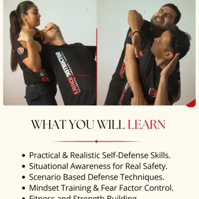 A summary of what you will learn, from practical skills and situational awareness to mindset training and fitness.