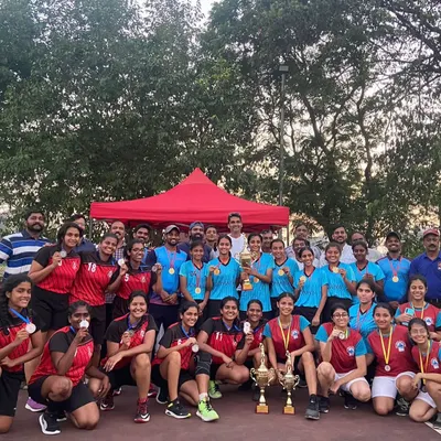 I have extensive experience with adult competitive leagues, like this Mumbai University Inter-College women's basketball final. I manage the event to ensure a high level of competition and celebration for all teams involved.
