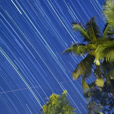 My first attempt at creating star trails, stacking hundreds of photos to show the Earth's rotation against the night sky.