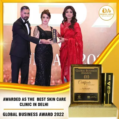 I am incredibly proud that Derma Arts was named "The Best Skin Care Clinic in Delhi" at the Global Business Awards 2022. When you learn with us, you learn from a team recognized for world-class service and patient care.