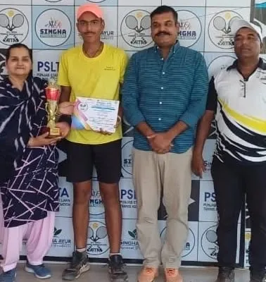Navya Yadav, at just 14 years old, after winning the National Series Under-16 title. This achievement at Jalandhar highlights our program's success in developing players who can compete and win in higher age categories.