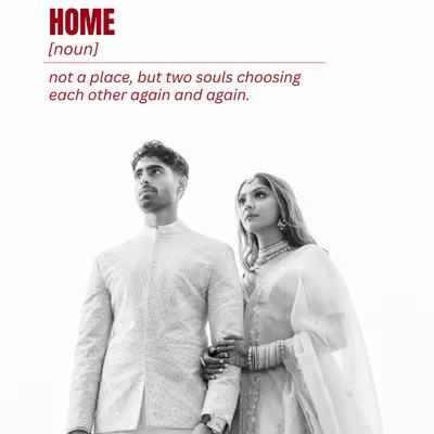 Home is not a place, but two souls choosing each other again and again. This portrait from a pre-wedding shoot captures that feeling of finding home in a person, with a clean, modern aesthetic.