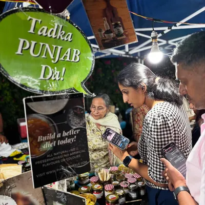 Our stall brings the "Tadka Punjab Da" to every market. It is always a busy place, with customers trying samples and checking out our products.