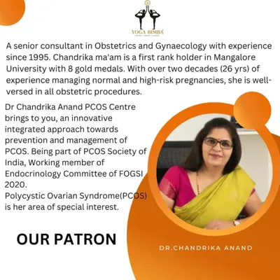 I am honored to have the guidance of our patron, Dr. Chandrika Anand, a senior Gynaecologist whose special interest is Polycystic Ovarian Syndrome (PCOS). Her medical expertise enriches our holistic approach to women's wellness.