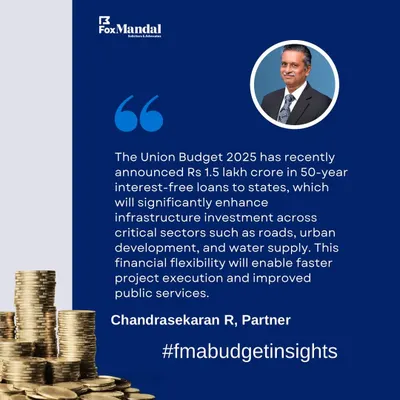 Our Partner, Chandrasekaran R, shares his insights on the Union Budget 2025. He discusses how interest-free loans to states will enhance infrastructure investment in critical sectors like roads and urban development.