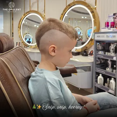 Snip, snip, hooray. Getting this little guy ready for the holidays with a super cool and edgy haircut. Style starts young.