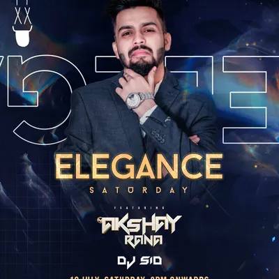 A poster for "Elegance Saturday" at The Fixx, a classic Bollywood and Punjabi night where the vibes are always on point.