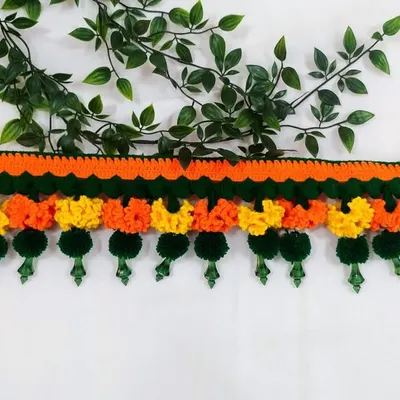 This 2.5-foot long Zendu toran with latkans was delivered to a customer in Thane. It's a joy to see photos shared by happy customers.