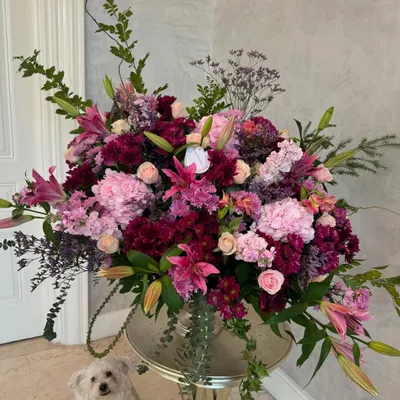 This is perhaps the largest flower arrangement possible to deliver, a true testament to my love for abundance. Our 'Pink Soda Fountain' is a magnificent cascade of pink hydrangeas, lilies, and roses, designed to make the grandest of statements.