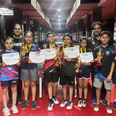A group of our young champions from the Fortune World School Interschool Tournament held at our Noida centre. Their hard work paid off.