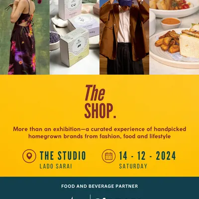 The official poster for "The Shop." Creating the visual identity and marketing materials is a key part of my event curation service.