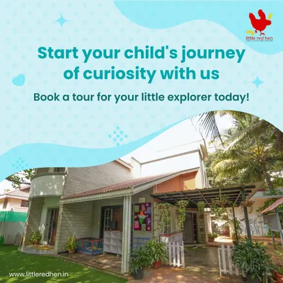 Start your child's journey of curiosity with us. This image of our inviting campus is a call to book a tour and discover the nurturing environment we've created for our little explorers.