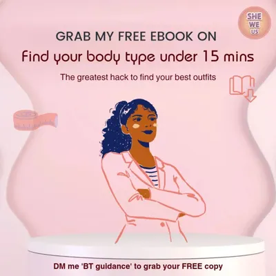 I offer a free ebook to help you find your body type in under 15 minutes. Knowing your body type is the greatest hack to finding outfits that flatter you and make you feel confident.