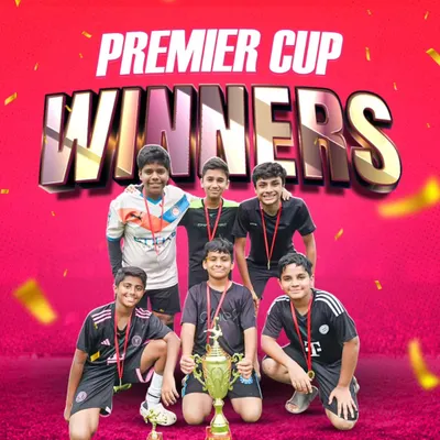 Champions! Our Under-14 stars showed incredible effort and unity to win the Premier Cup. A well-deserved victory for a team that played with heart all season.