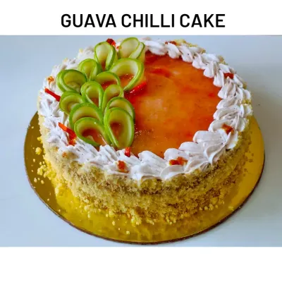 My Guava Chilli Cake is a unique creation inspired by one of my favourite flavour combinations. The cake has a subtle sweetness from the guava, with a surprising kick of chilli that makes it truly memorable.