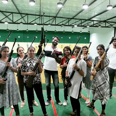 The crew from EY dropped by for a unique team outing. It's awesome seeing office teams bond over the challenge of precision shooting in our air-conditioned range.
