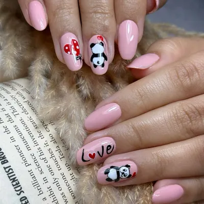 Cuteness overload for a panda lover. This custom set features adorable, hand-painted pandas and the word "Love" on a soft pink base. Every detail is drawn with a fine brush.