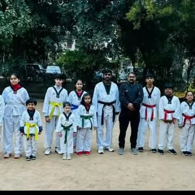My students after their color belt examination. Each new belt is a milestone on their journey to black belt.