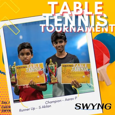 The champion and runner-up from our U15 Table Tennis tournament. It's inspiring to see such focus and skill from our junior paddlers.