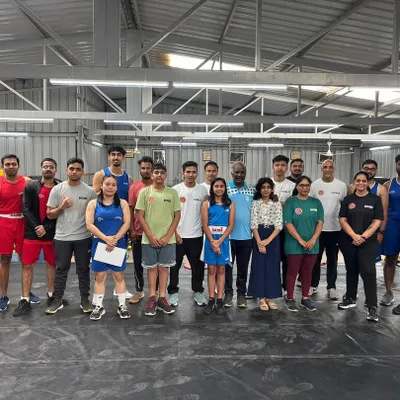 Our team of boxers and coaches with Guest of Honor, Capt. I Amaldas, a national and international champion. We believe in learning from the best.