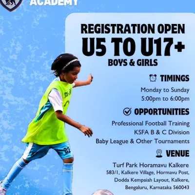 Registration is open for our annual program at Turf Park Horamavu. We offer professional training and tournament opportunities for boys and girls from U5 to U17+.