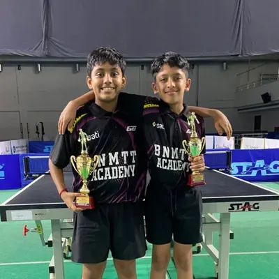 We are delighted to celebrate the success of our young players, Shriram and Sudhanva, at the state ranking tournament. Here they are, proudly displaying their trophies after securing podium finishes in the U-13 boys category through dedicated practice and skilled match play.