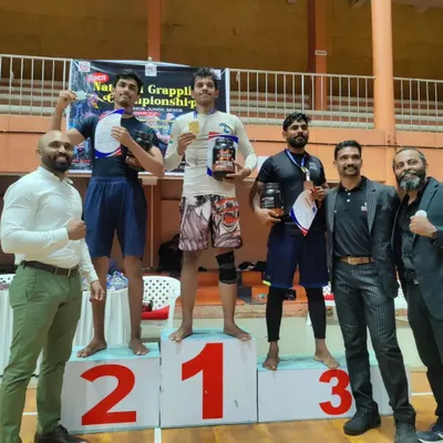 On the podium at the Open National Grappling Championship. I am incredibly proud to have won the gold medal in my weight category. This is what dedication and hard work leads to.