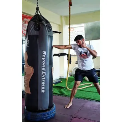 I train my body for war so my mind can stay calm during the battle. Here, I'm working on power and precision with heavy bag drills.