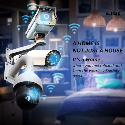 A home is where you should feel completely relaxed. Our smart security cameras are designed to watch over your space, like this bedroom, so you can put worries about safety aside.