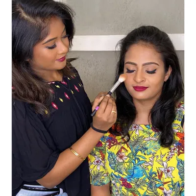 A snapshot of me in my element. I love the process of applying makeup, from prepping the skin to adding the final swipe of lipstick, ensuring my client feels comfortable and beautiful.