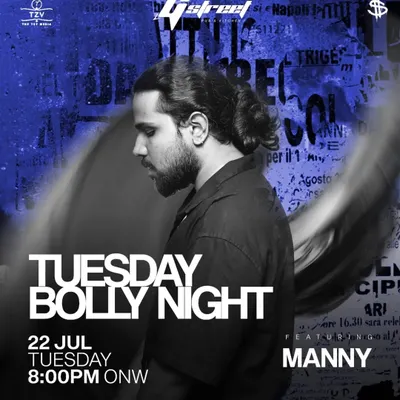 Flyer for my 'Tuesday Bolly Night' at G Street. I bring a high-energy mix of Bollywood, Punjabi, and Commercial hits to get you through the week.