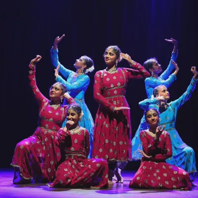 A powerful final pose from my Sāttvatī troupe's "ARAMBH" performance at the Chota Canvas Dance Festival, showcasing the unity and grace of the ensemble.