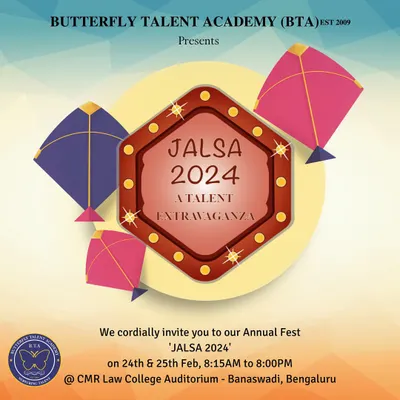 An invitation to our annual fest, Jalsa 2024. This talent extravaganza is a full-day event where students from all our disciplines showcase what they have learned throughout the year.