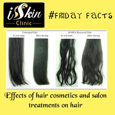 This informational post shows a side-by-side comparison of healthy versus damaged hair, explaining the impact of harsh chemicals. As part of our consultation process, we educate patients on proper hair care to maintain scalp health and prevent future damage.